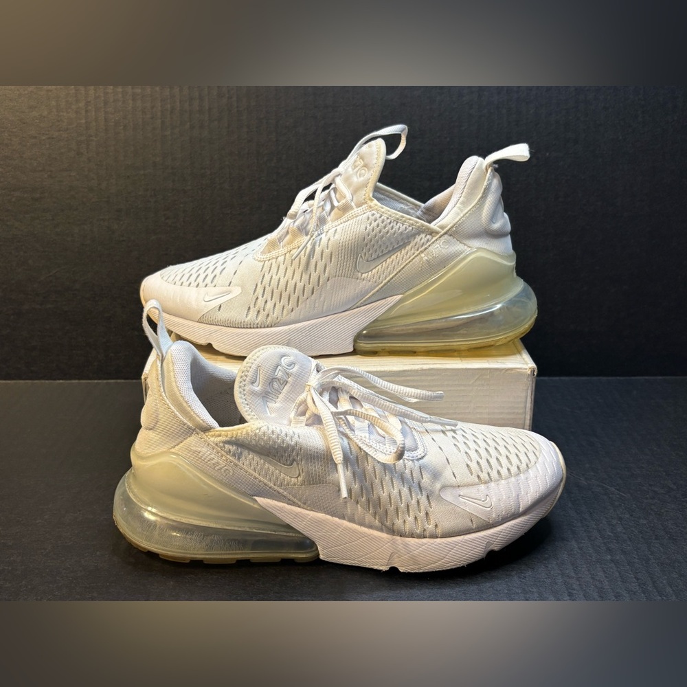 Nike Air Max 270 Running Shoes Boys Size 7Y White Athletic 943345-103